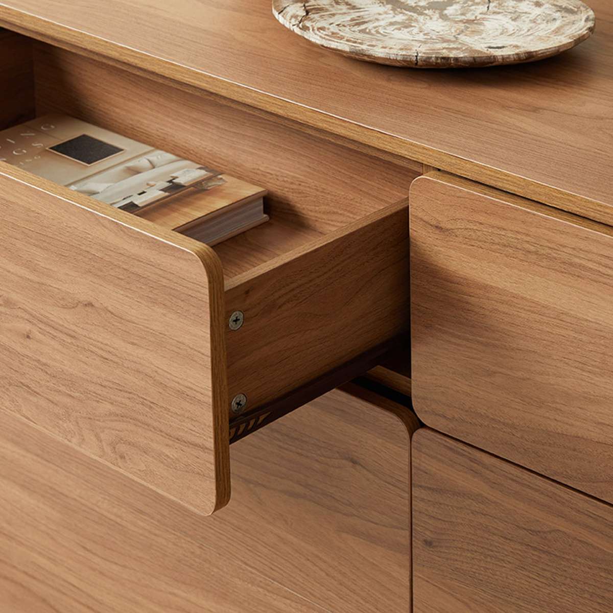 Leeroy 6-Drawer Dresser in Hazelnut Finish - Perfect for Bedroom, Living Room & Home Office Storage Organization