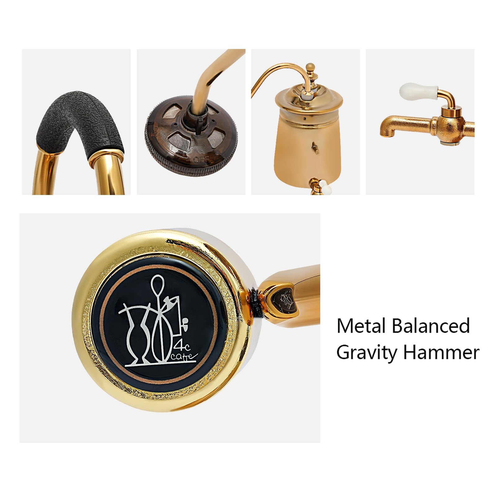 Premium Belgian Siphon Coffee Maker - 500ml/15 oz Vintage Gravity Balance Brewer with Elegant Retro Gold Design - Perfect for Home Brewing & Coffee Enthusiasts