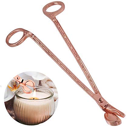 CRIVERS 2-Piece Rose Gold Stainless Steel Candle Wick Trimmer Set with Wick Catcher - Perfect for Aromatherapy, Home Decor & Gift Giving