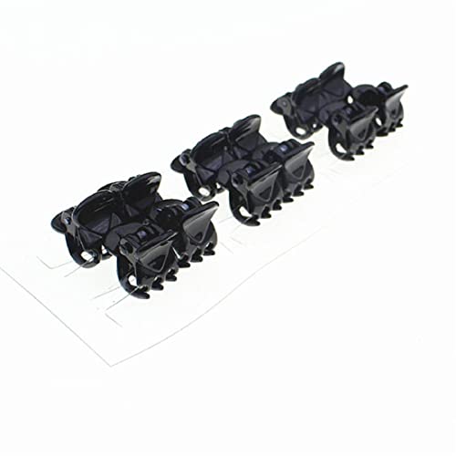 12Pcs Black Plastic Hair Clips Claws - Mini Crab Claw Hair Clamps for Girls, No Hair Damage, Fashion Hair Accessories for School, Party & Daily Styling