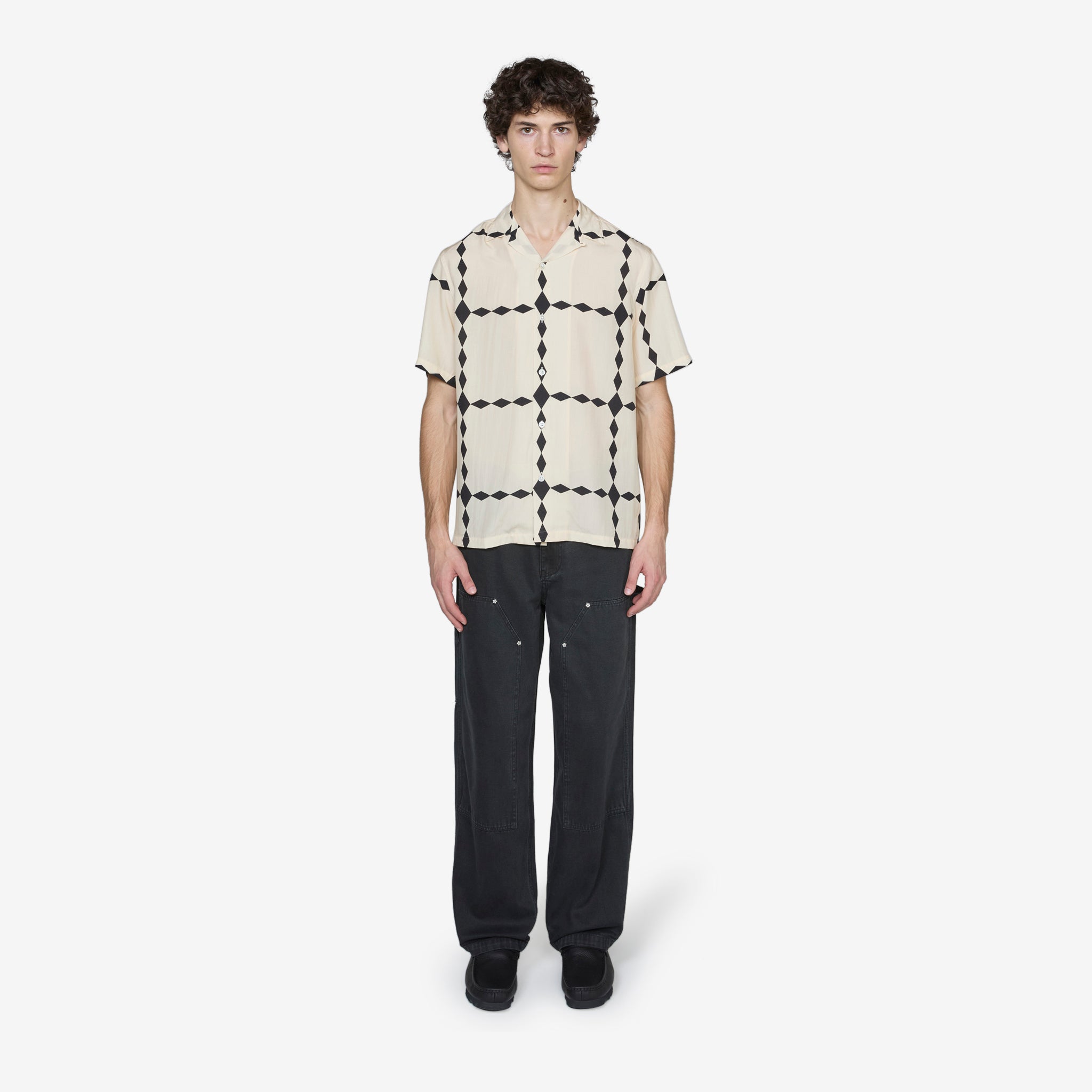 Premium Black Diamond Print Shirt for Men - Stylish Casual & Party Wear - Perfect for Date Nights, Office, and Social Events