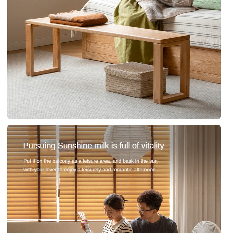 Oak Solid Wood Long Bed End Bench - Durable & Stylish Storage Bench for Bedroom, Living Room, or Entryway - Perfect for Extra Seating & Organization