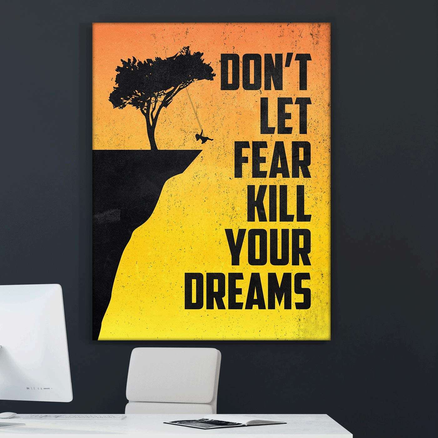 Fearless Inspirational Quote Canvas Print - Motivational Wall Art for Office & Home Decor (36