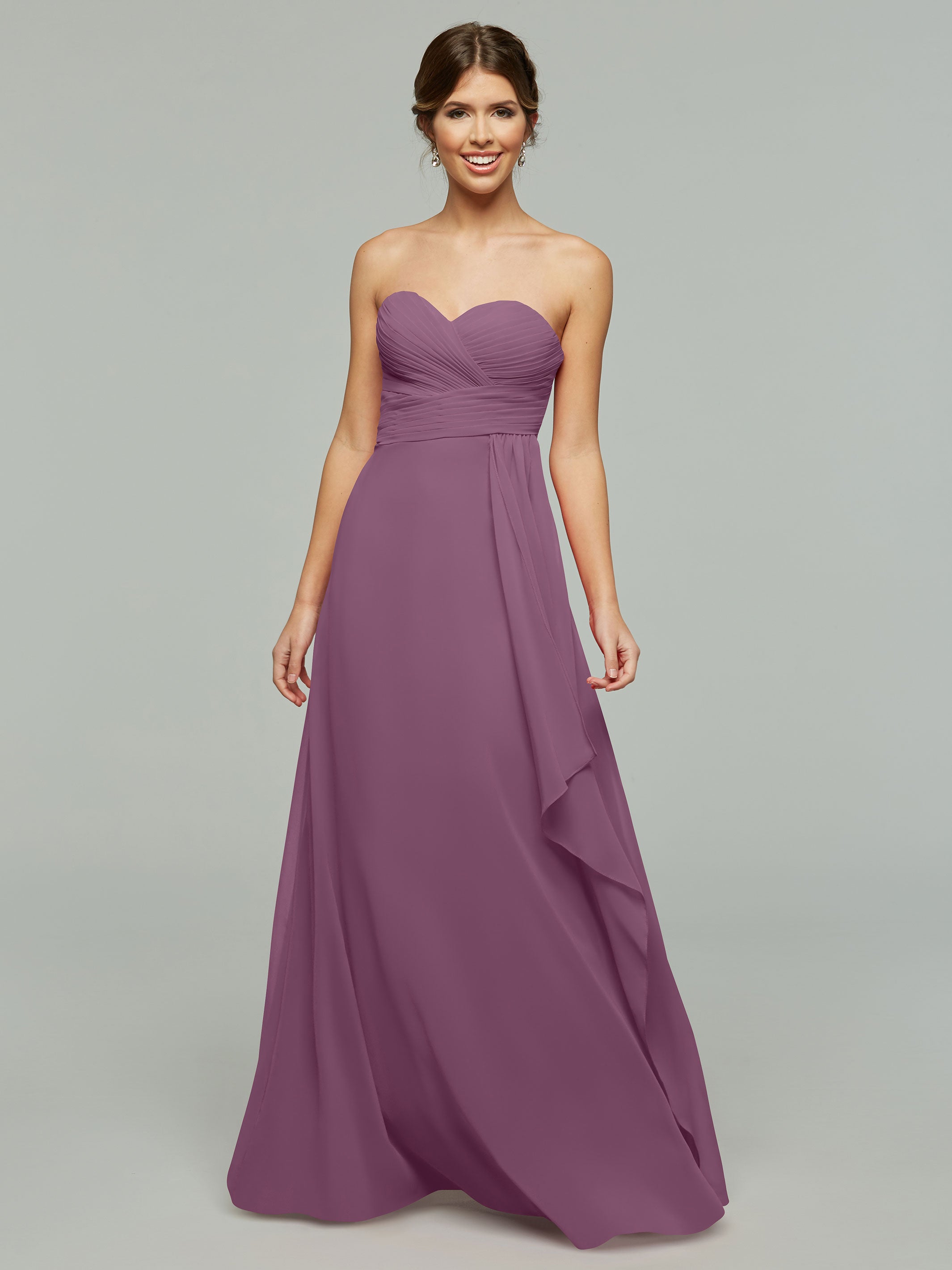 Elegant 80046 Chiffon Sheath Bridesmaid Dress with Sweetheart Neckline - Perfect for Weddings, Formal Events & Evening Parties