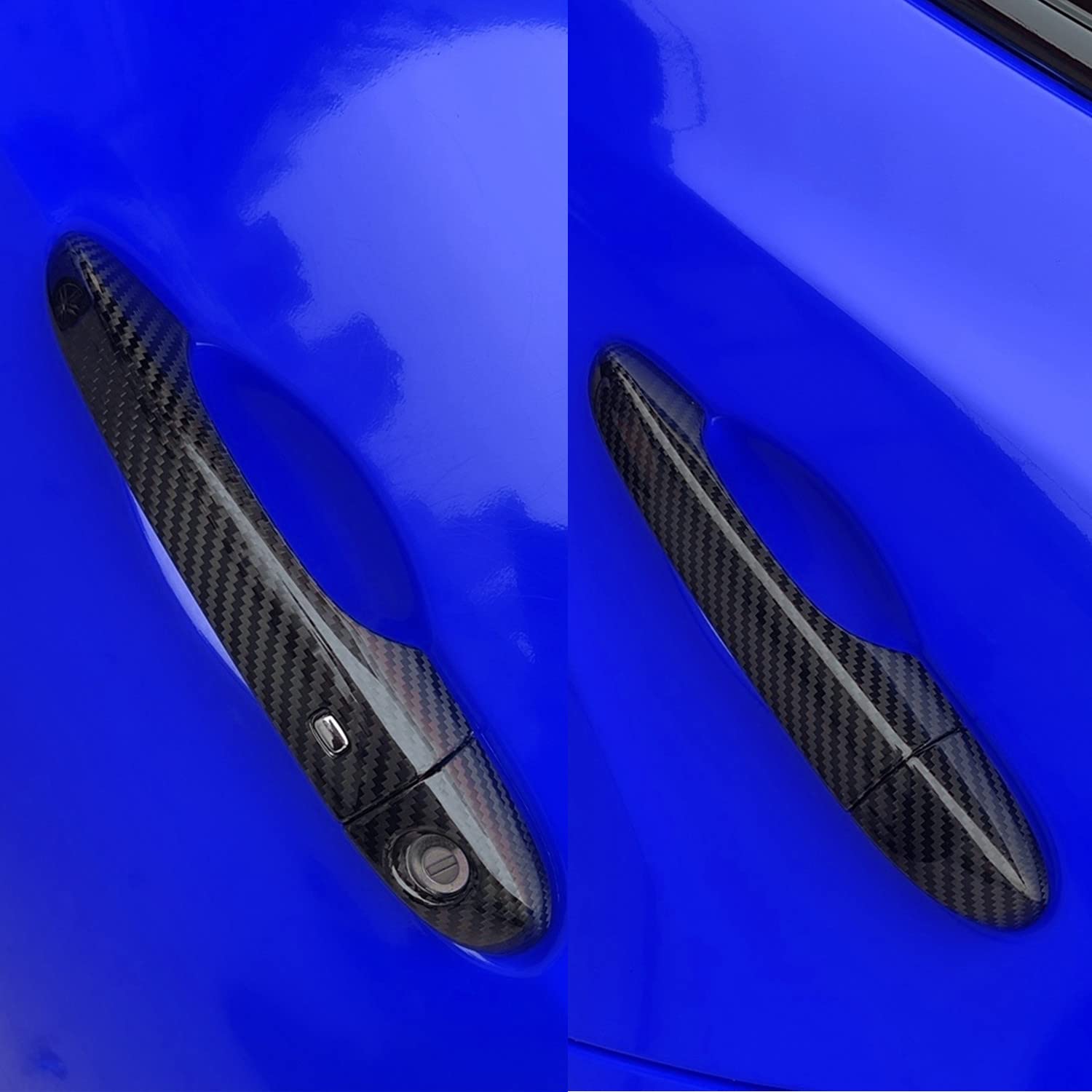 Authentic Carbon Fiber Door Handle Cover for Maserati Ghibli 2014-2019 & Levante 2016-2019 - Premium Exterior Accessories with Smart Keyhole Design (Perfect for Car Detailing & Luxury Vehicle Protection)