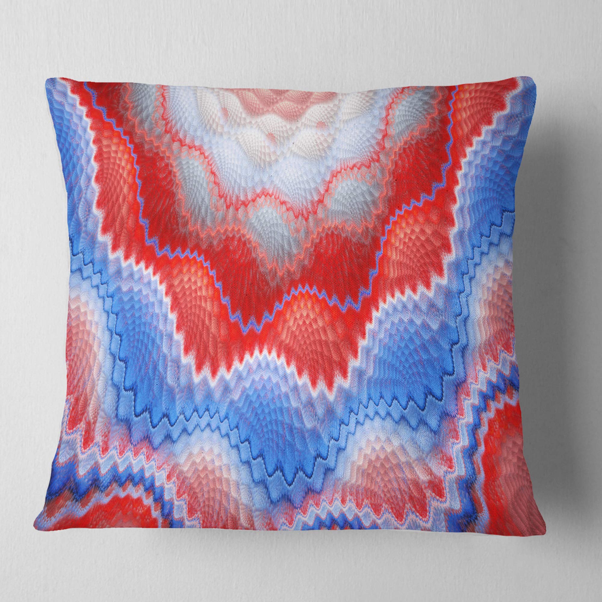 DesignQ CU16532 18x18 Inch Blue Decorative Pillow Cushion for Sofa, Bed, Living Room & Home Decor