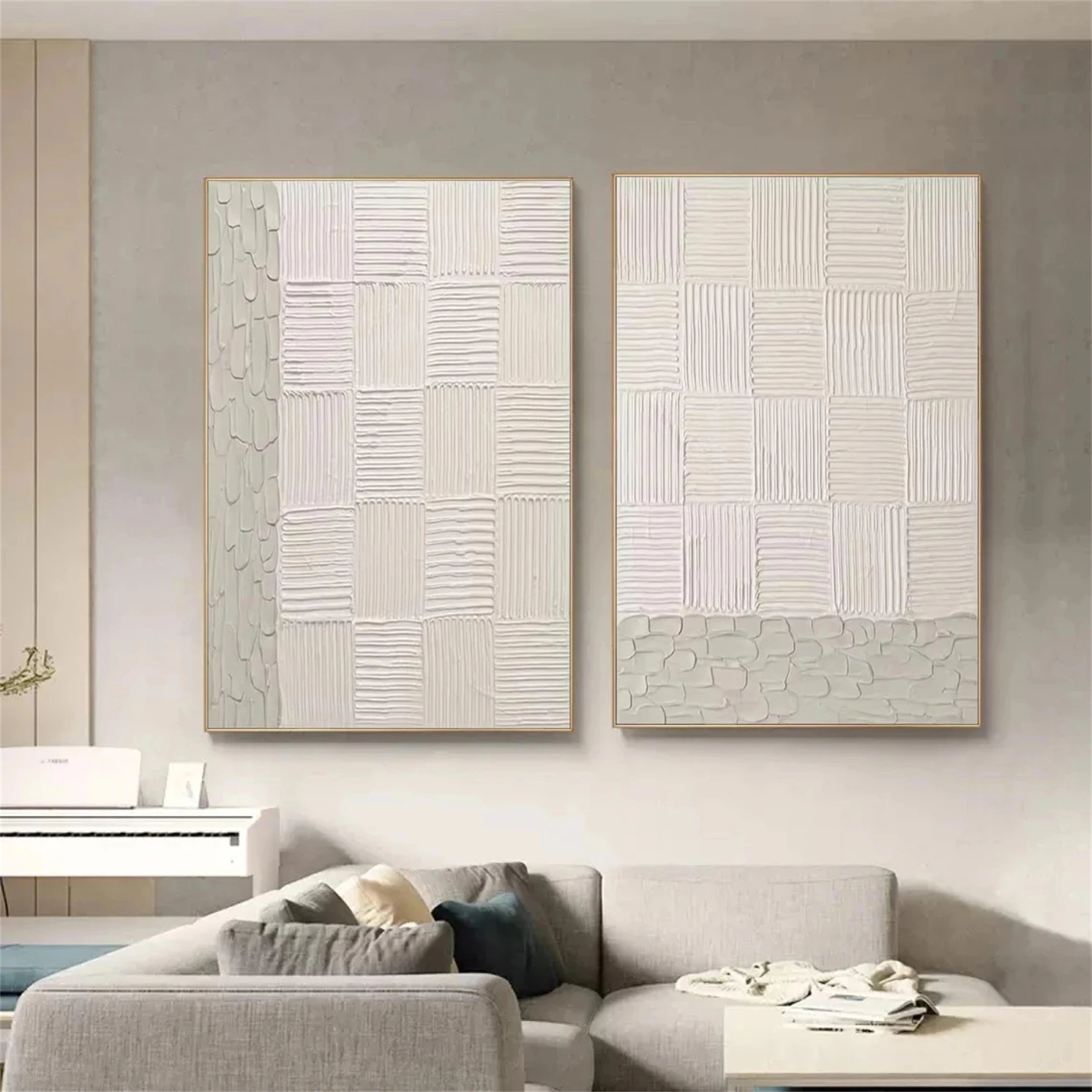 Abstract Tranquility Wall Art Set of 2 - Modern Canvas Paintings for Living Room, Bedroom & Office Decor #WS119 | Perfect for Home & Office Interior Design