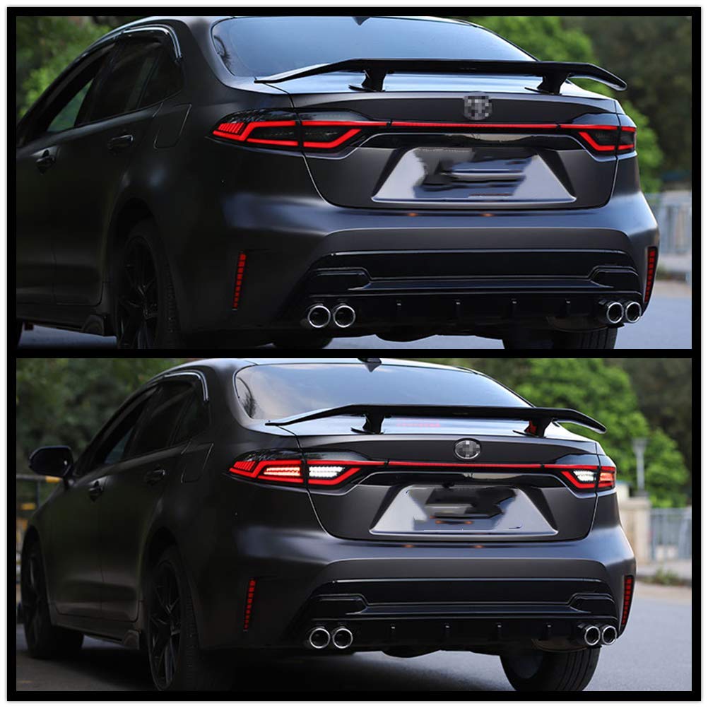 2020-2023 Toyota Corolla LED Tail Lights - Blackout Style with DRL Sequential Turn Signals & Start-Up Animation (4-Piece Set) - Upgrade Your Rear Lighting for Enhanced Style & Safety
