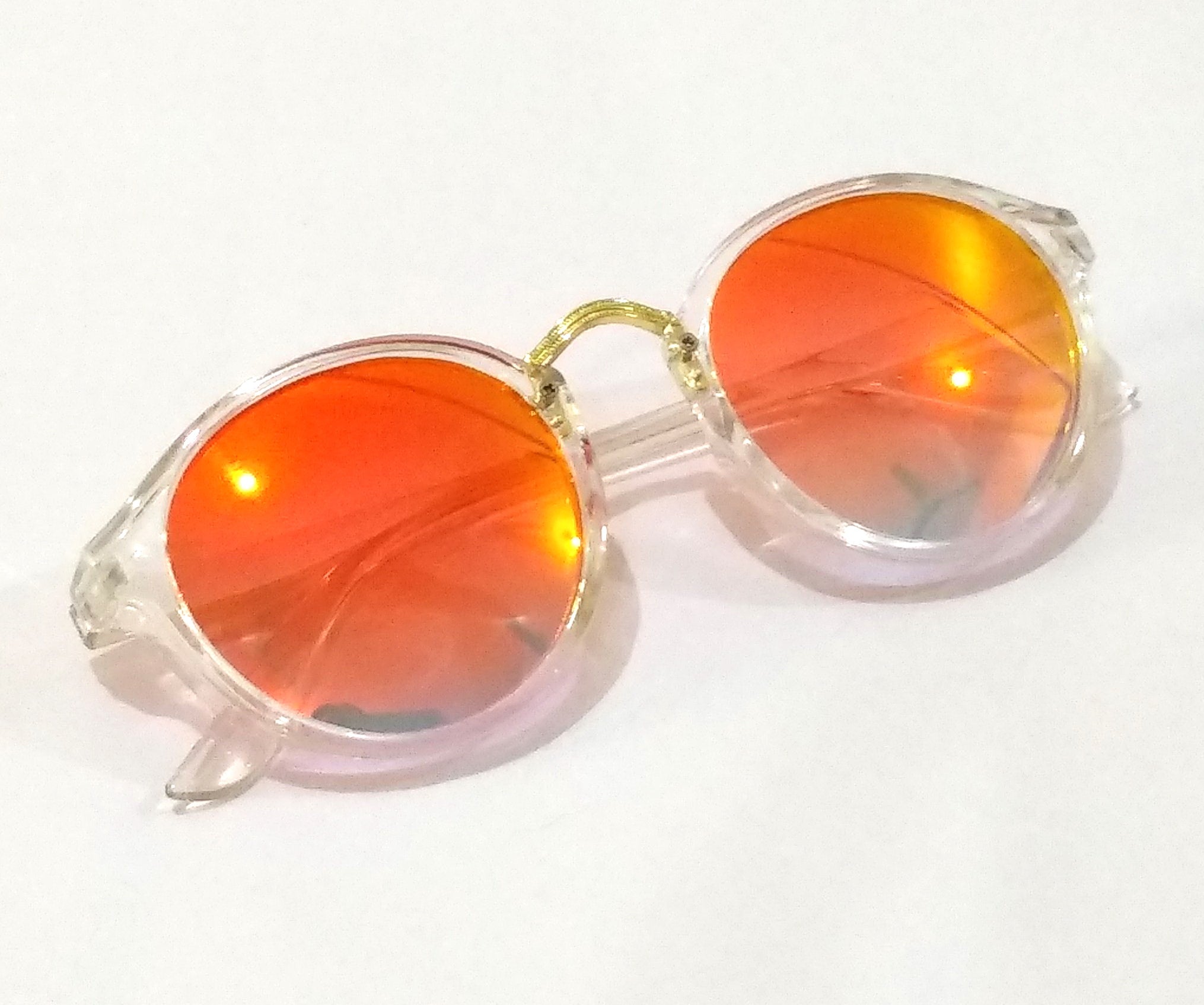 Stylish Red Round Mirror Sunglasses for Men & Women - SW0019 | UV Protection Fashion Shades for Beach, Driving & Outdoor Activities