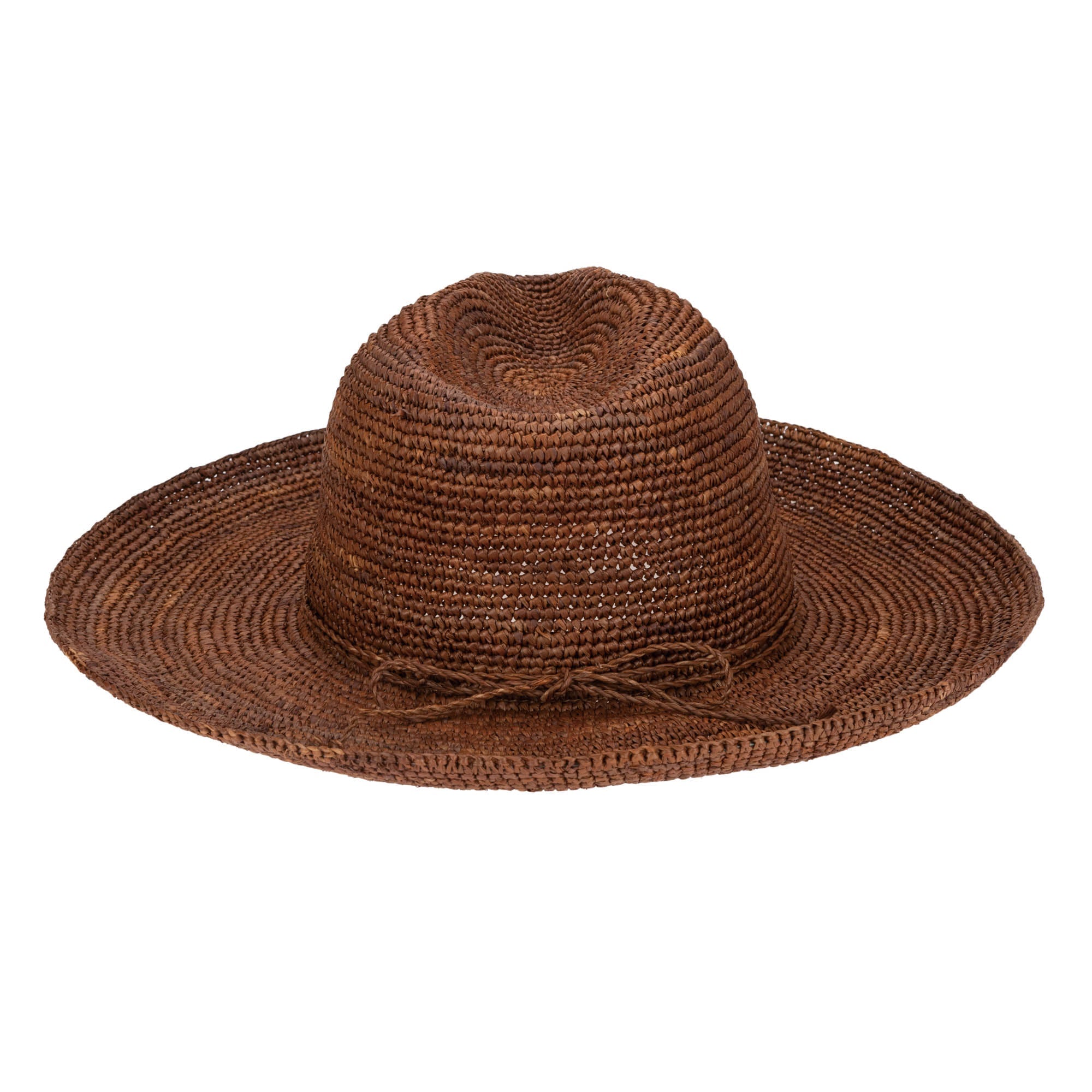 Marina Women's Crochet Raffia Fedora Hat - Summer Beach Sun Hat with Wide Brim for UV Protection - Perfect for Vacation, Pool Party, and Outdoor Activities