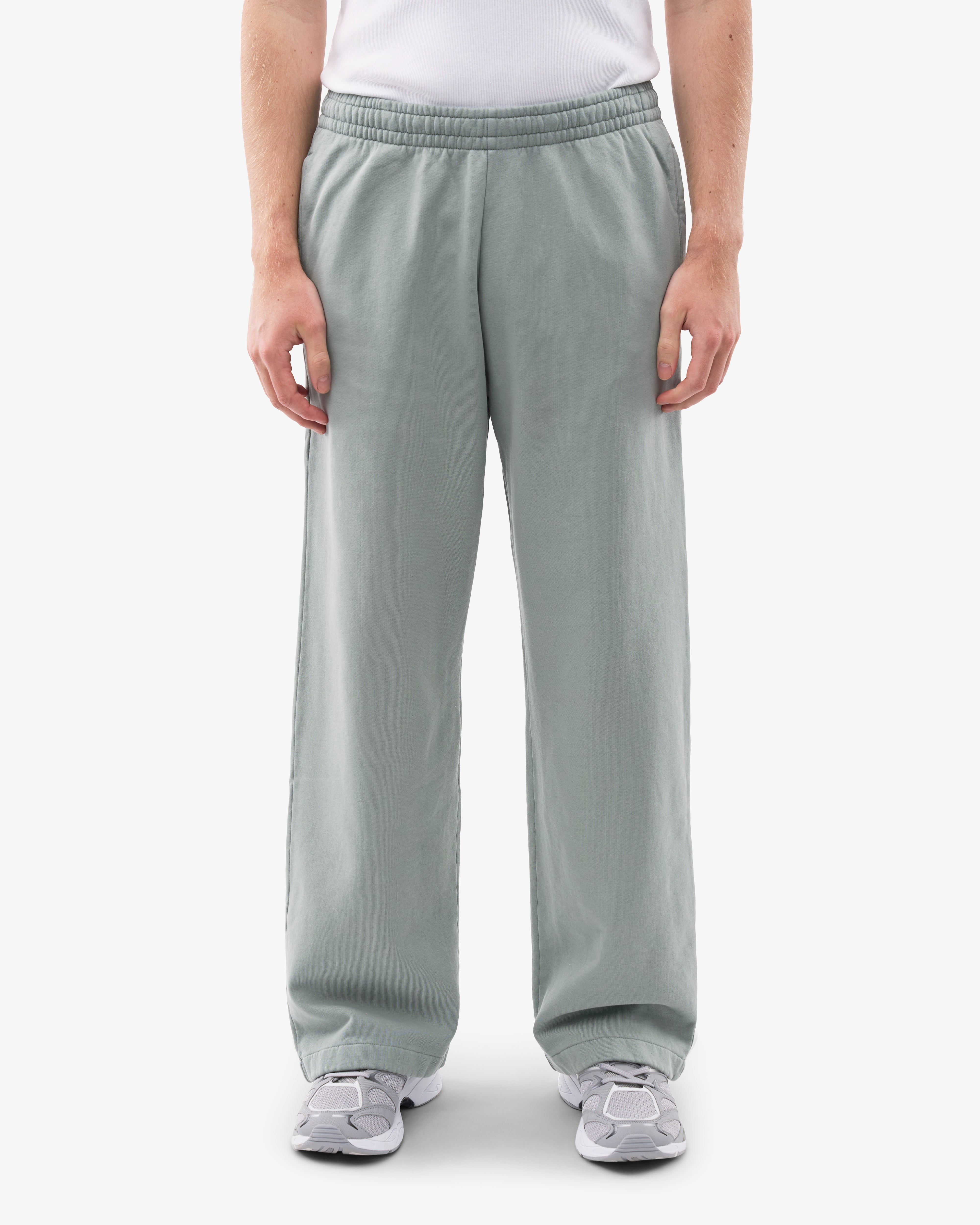 Organic Straight Leg Sweatpants for Women - Soft Cotton Lounge Pants - Steel Blue - Comfortable Casual Wear for Home, Yoga & Running
