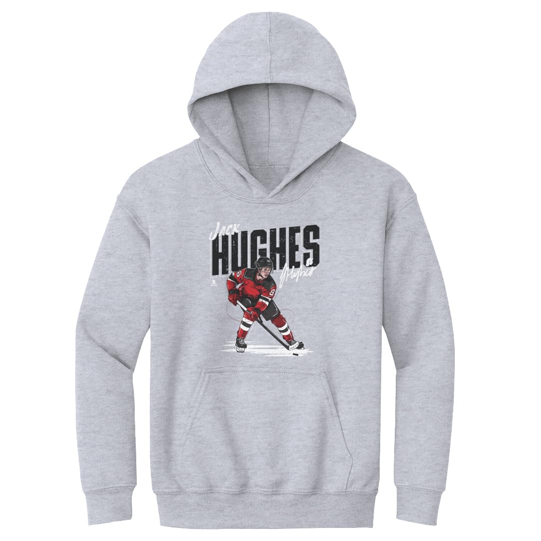 Jack Hughes Kids Hoodie - 500 Level Youth Hockey Sweatshirt for Boys & Girls - Warm & Comfortable NHL Fan Apparel for Game Day & Winter Play