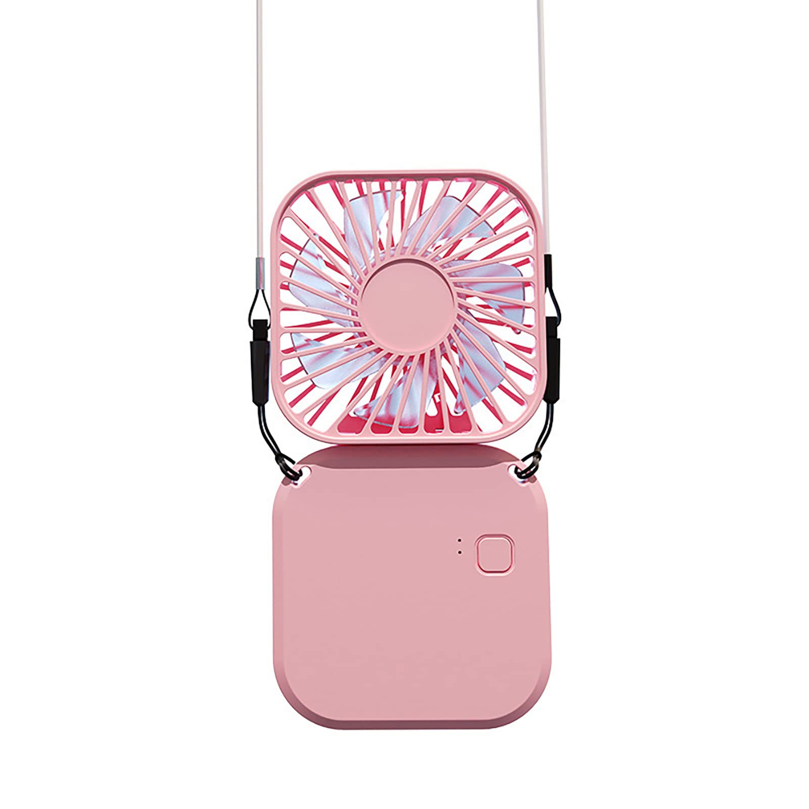 Soaoun Portable Neck Fan - Foldable & Quiet for Travel, Outdoor, Office - Pink