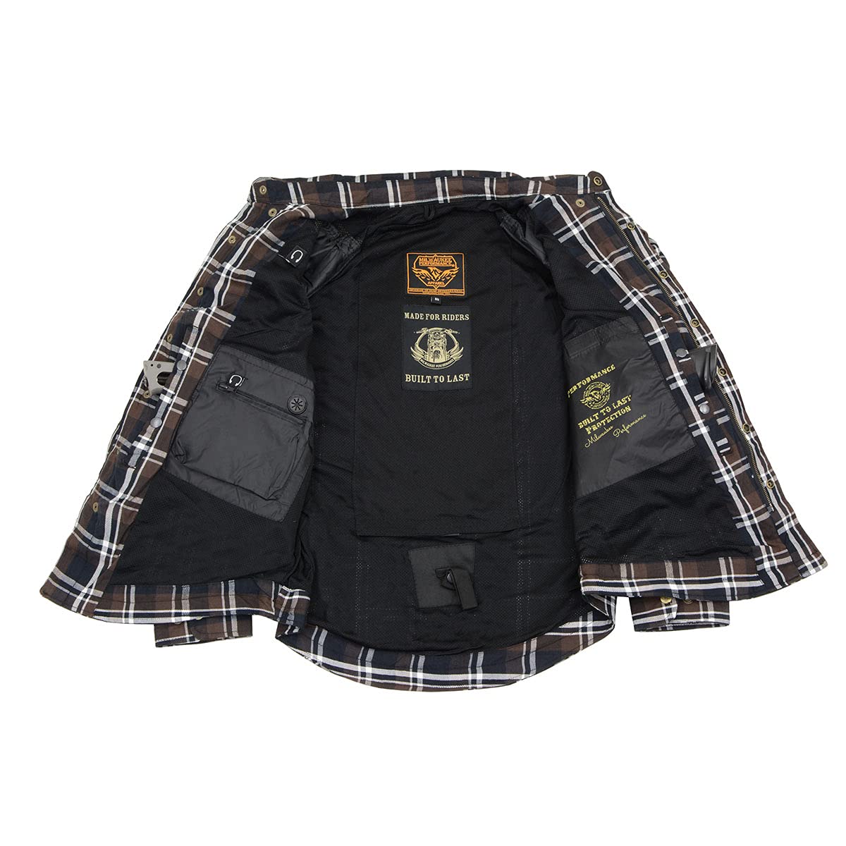 Milwaukee Leather MPM1643 Men's CE Armored Plaid Flannel Motorcycle Shirt with Aramid Fiber Reinforcement - Durable Biker Gear for Riding & Outdoor Adventures