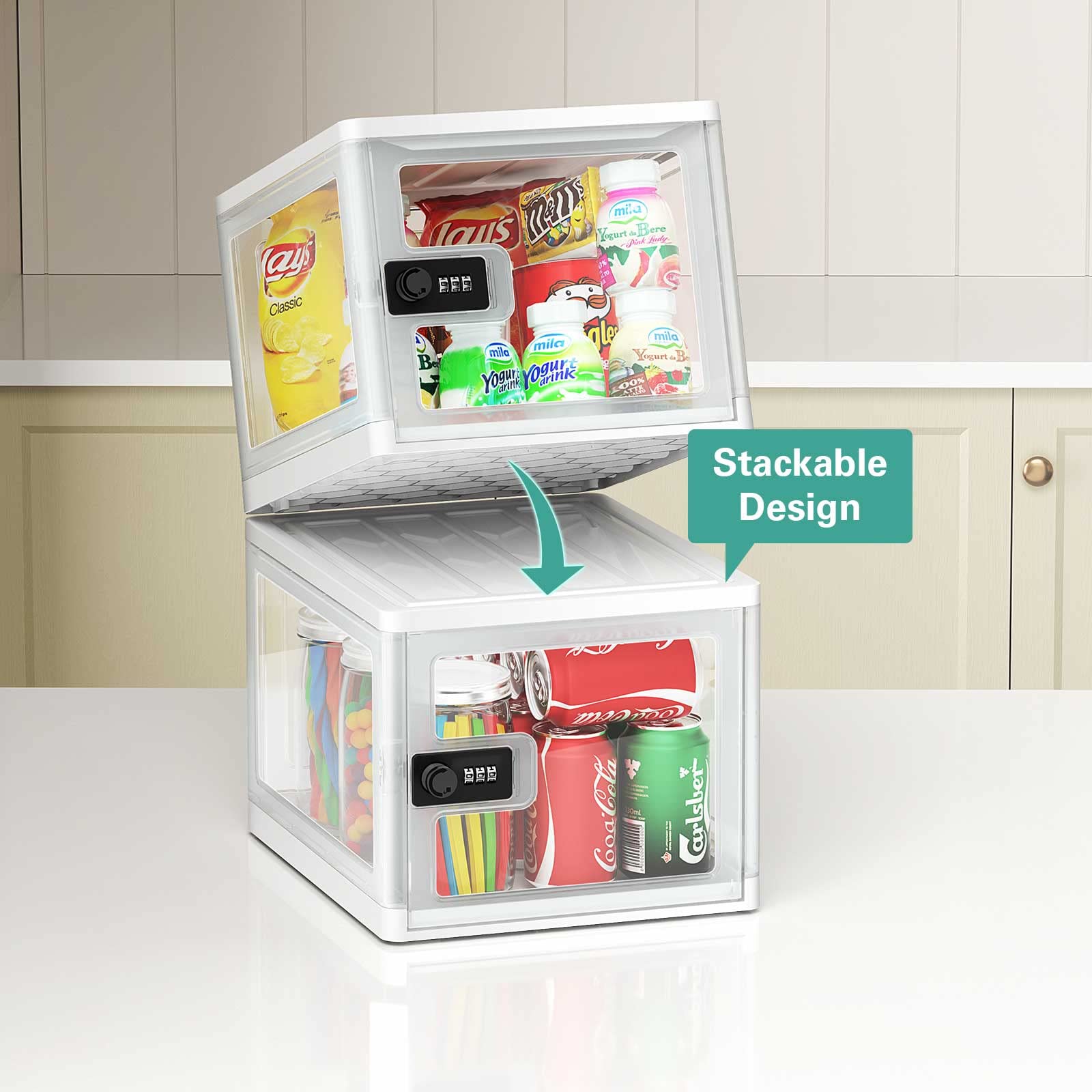 DEPAD Lockable Medicine Storage Box - Secure Safe Box for Medications & Personal Items with Key Lock - Ideal for Home, Office, and Refrigerator Use
