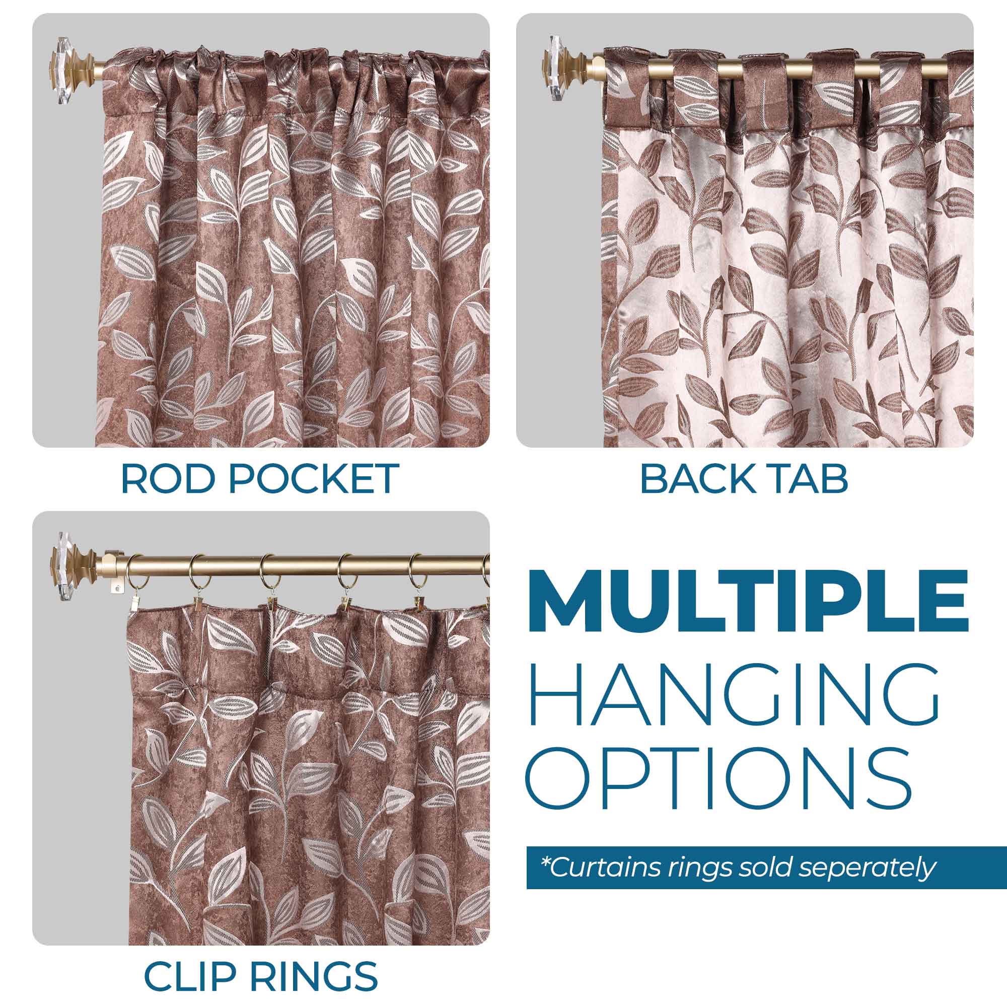 Premium Blackout Curtains Set - Room Darkening Back Tab Panels for Bedroom, Living Room & Nursery | Noise Reducing & Energy Efficient Window Treatments