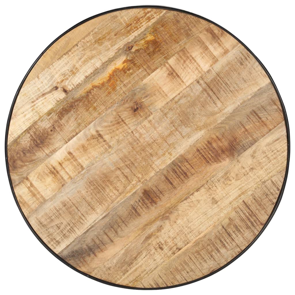 FAMIROSA 26.8 Inch Square Coffee Table - Solid Rough Mango Wood, Black Finish - Perfect for Living Room, Lounge, or Office Decor