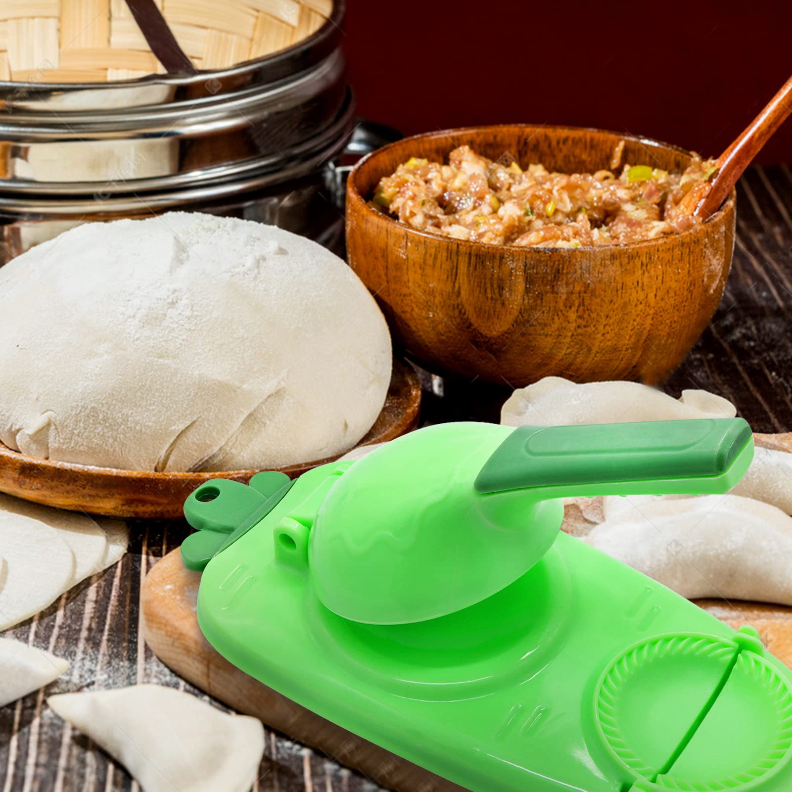 2 in 1 Dumpling Maker Machine - Manual Dumpling Press & Dough Wrapper Mold for Homemade Dumplings | Kitchen DIY Tool for Dumpling Skin Press & Baking Pastry | Perfect for Asian Cooking, Family Gatherings & Holiday Meal Prep