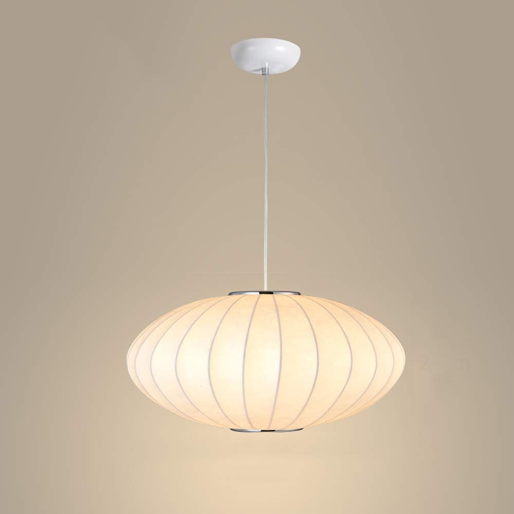Italian Cloth Lantern Pendant Lamp - Nordic Style E27 Socket Hanging Light with Fabric Shade, 40cm x 20cm - Perfect for Living Room, Bedroom, Bar & Restaurant Ceiling Lighting - Creates Cozy Ambiance for Dining, Relaxing & Entertaining