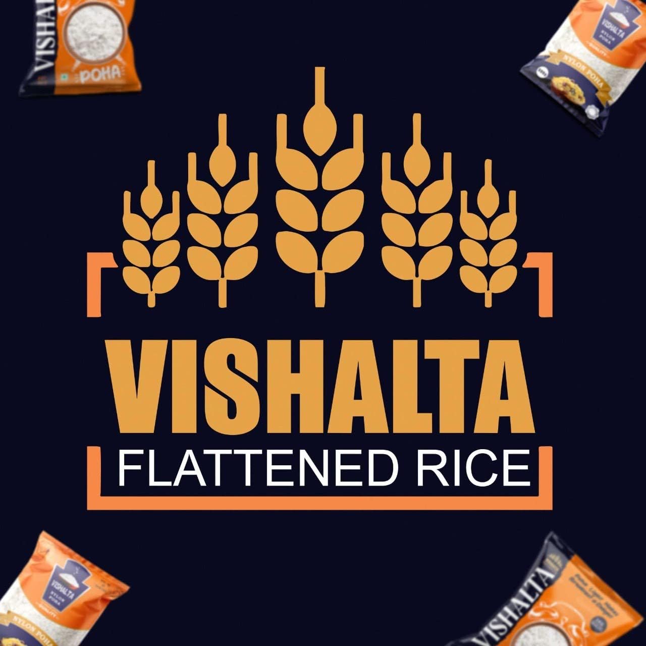 Vishalta Nylon Chevda Poha - High Fiber Thin Poha | Ready to Eat & Cook Healthy Snack | 2 Pack x 450g | Gluten-Free Breakfast & Quick Meal Solution for Busy Mornings, Office Lunch or Light Dinner