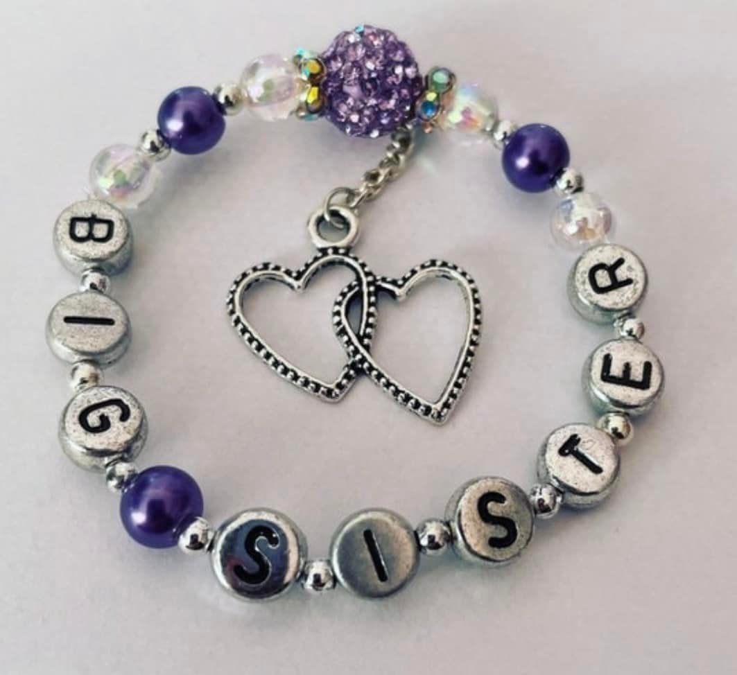 Purple Crystal Shamballa Bracelet for Sister - Gift for Women & Adults