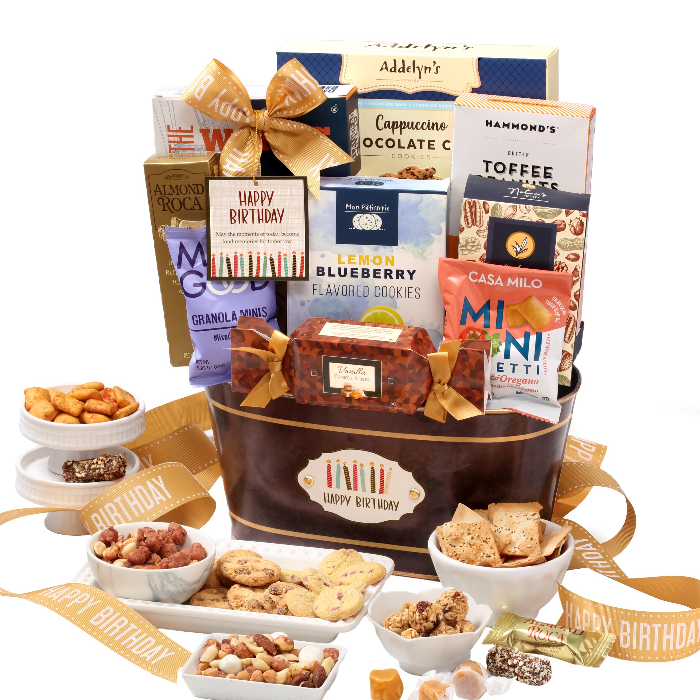 Happy Birthday Gift Basket with Chocolates & Sweets - Broadway Basketeers Gourmet Assortment for Mom, Dad, Friends | Perfect for Birthday Celebrations, Office Surprises & Thoughtful Gifting