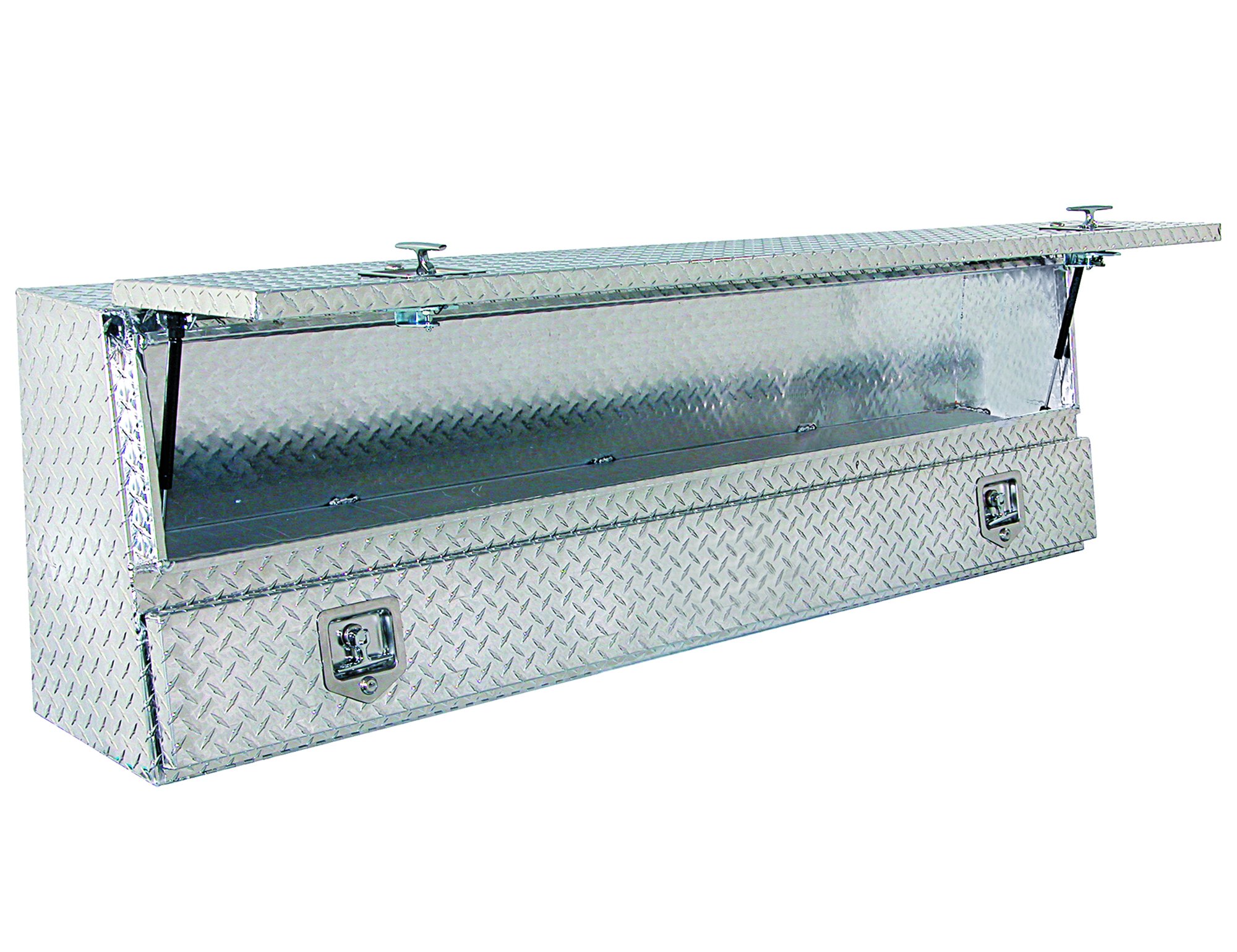 Silver Aluminum Diamond Tread Truck Tool Box with Lockable T-Handle Latch | 72 x 21 x 13.5 Inch Contractor Storage Box for Pickup Trucks | Secure Organization for Tools & Equipment | Perfect for Construction Sites & Work Trucks