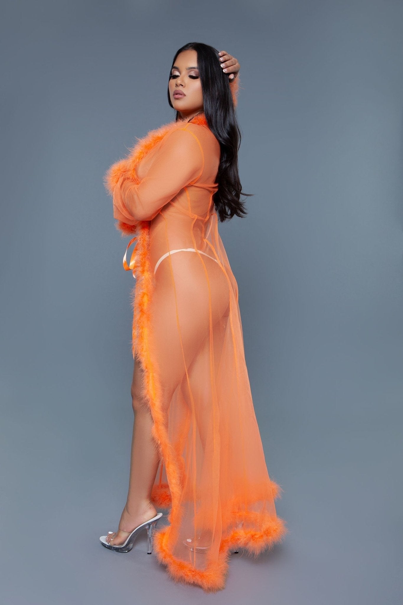 BeWicked Women's Soft Marabou Feather Robe BW1650 - Luxurious Lingerie for Boudoir, Bridal & Special Occasions