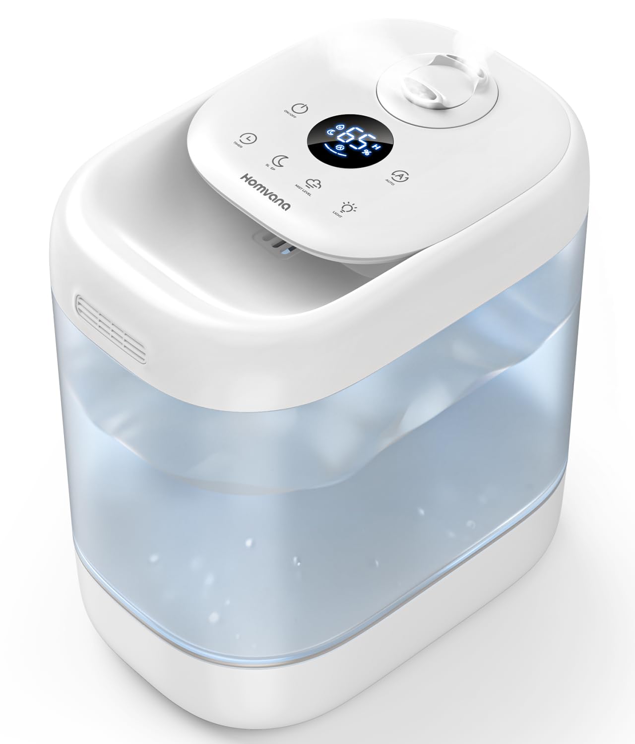 Homvana 5L Cool Mist Humidifier - Ultrasonic Top Fill Humidifier for Large Bedrooms, Baby Nurseries & Indoor Plants | 32 Hour Runtime with Auto Mode & Essential Oil Diffuser | Quiet Operation for Better Sleep & Air Quality