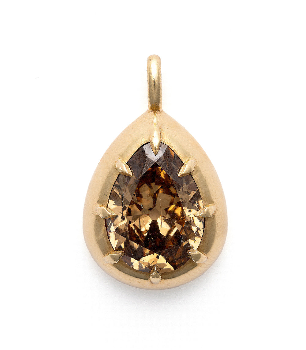 7 Carat Champagne Diamond Pendant Necklace - Elegant 18K Gold Jewelry for Women - Perfect Gift for Anniversary, Birthday & Special Occasions