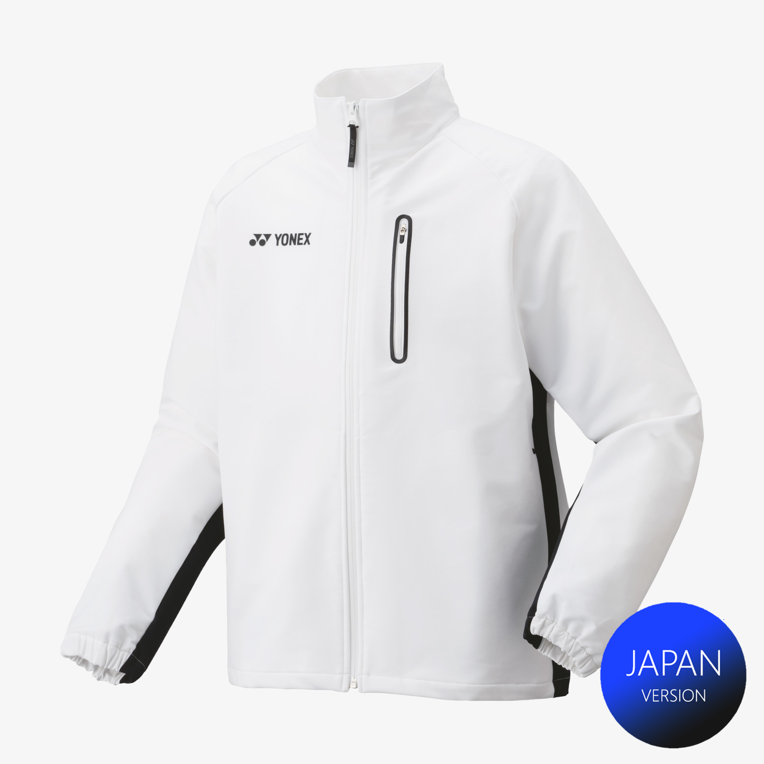 Yonex Men's Warm Up Jacket 50148 - Lightweight Tennis Training Jacket for Men in White | Perfect for Gym, Running & Outdoor Sports