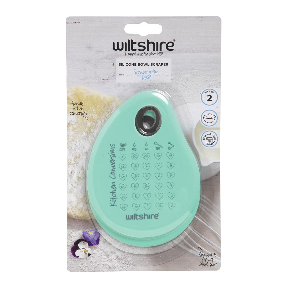 2-Pack Silicone Scrapers - Heat-Resistant Kitchen Utensils for Baking, Cooking & Mixing - Non-Stick Dough Scraper & Bowl Scraper Set