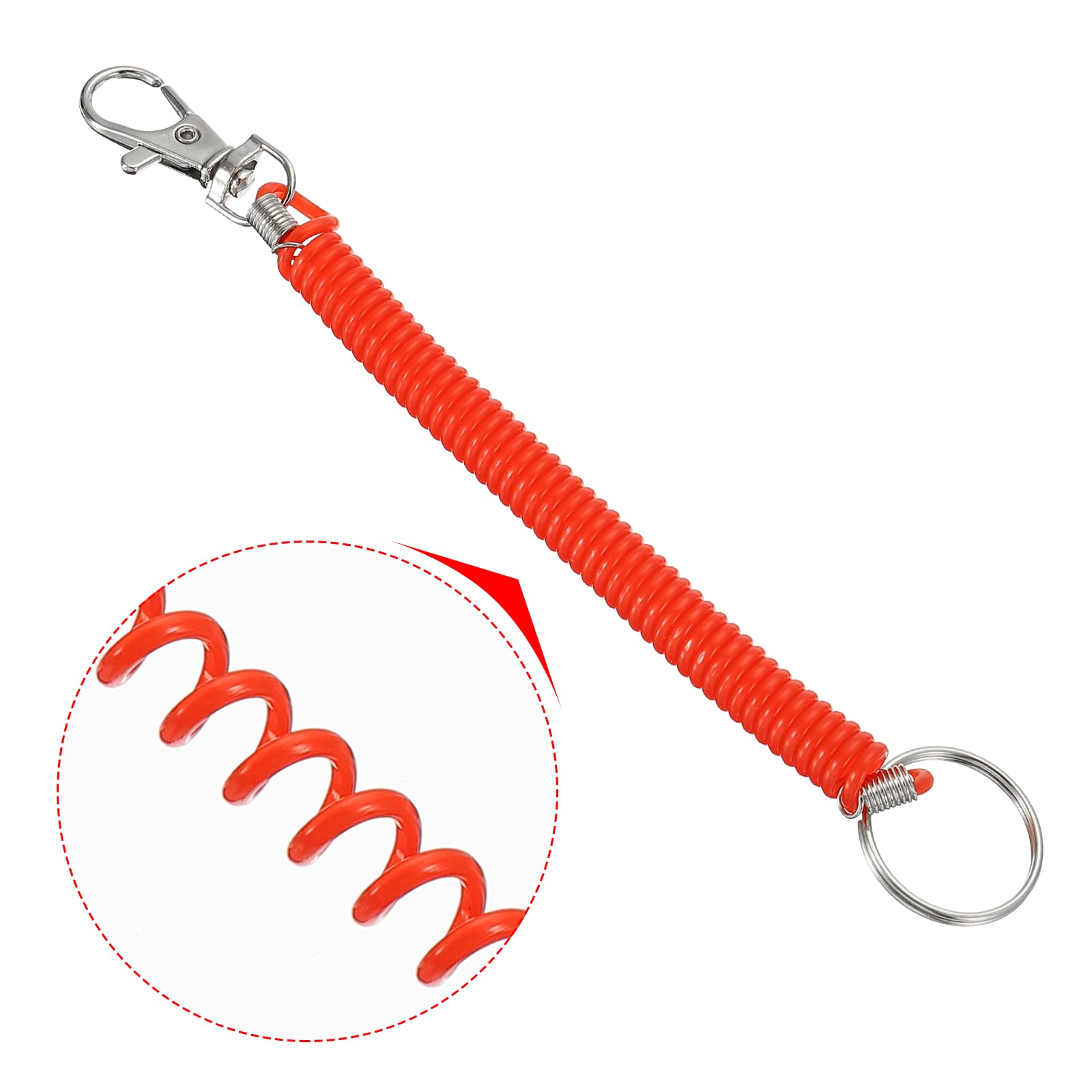 Stretchable Spiral Spring Coil Keychain - Durable Key Ring Holder for Keys, Wallet & Phone - Perfect for Gym, Hiking, Travel & Everyday Carry (PATIKIL)