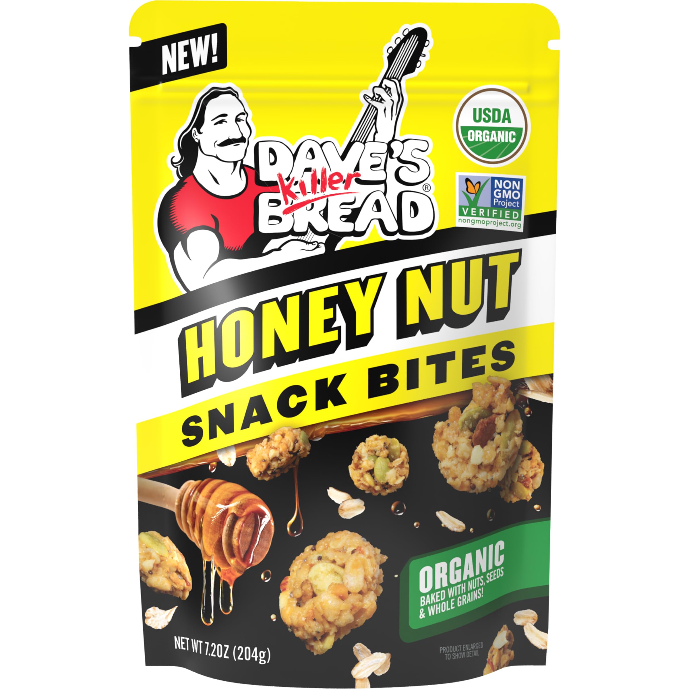 Organic Honey Nut Snack Bites by Dave's Killer Bread | Healthy Non-GMO Gluten-Free Snacks | 7.2 oz Pack | Perfect for On-the-Go Breakfast, School Lunches & Office Snacking
