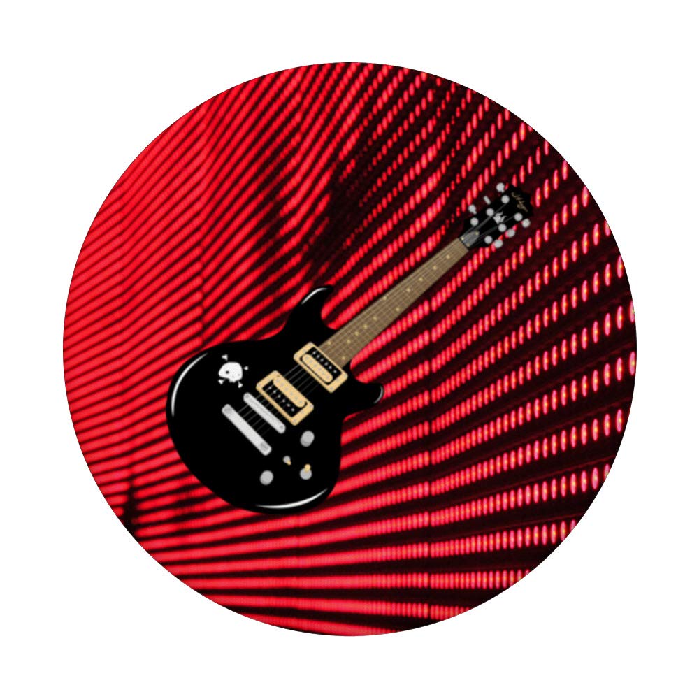 Black Electric Guitar with Rock Star Red LED Lights - Perfect for Stage Performances, Concerts & Home Practice