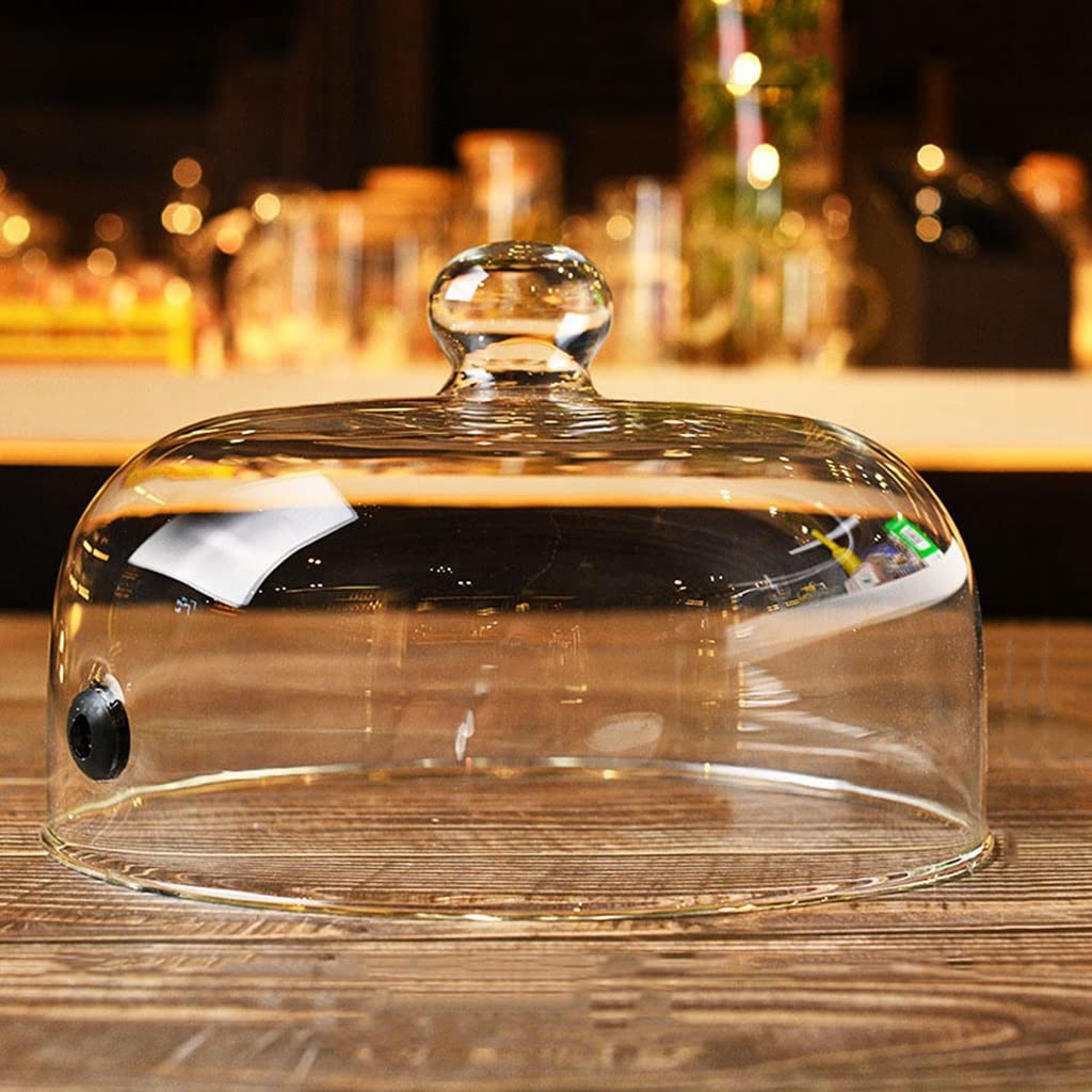 Premium Smoking Infusion Cloche Dome Cover for Plates, Bowls & Glasses - Smoke Infuser Cloche Lid for Cocktails, Desserts & Food Presentation - Perfect for Bartending, Fine Dining & Home Entertaining