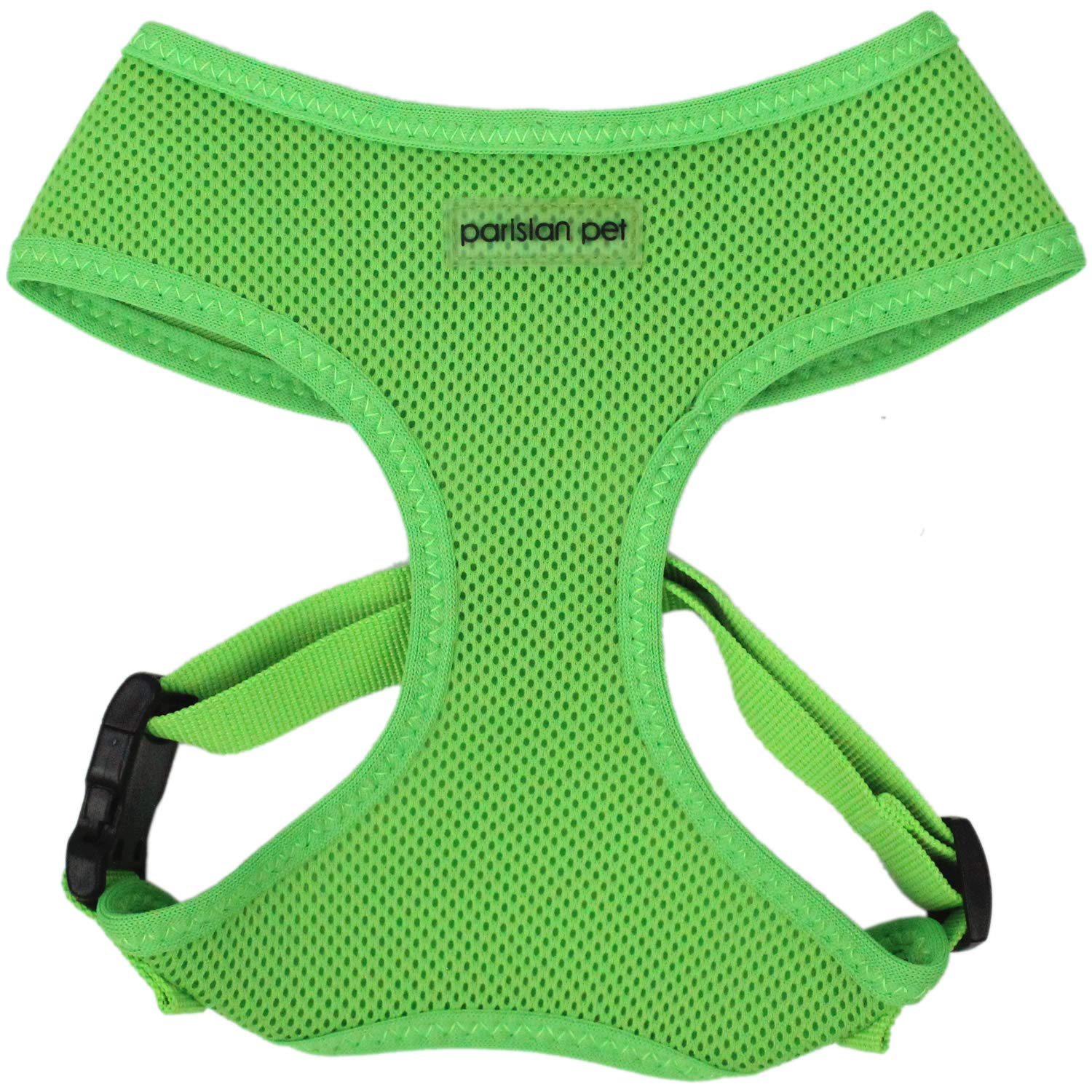 Parisian Pet Adjustable No-Pull Dog Harness - Bright Green Padded Vest for Small Dogs - Choke-Free Cooling Harness for Walking, Running & Hiking - Puppy Harness Size S - Perfect for Outdoor Adventures & Daily Walks