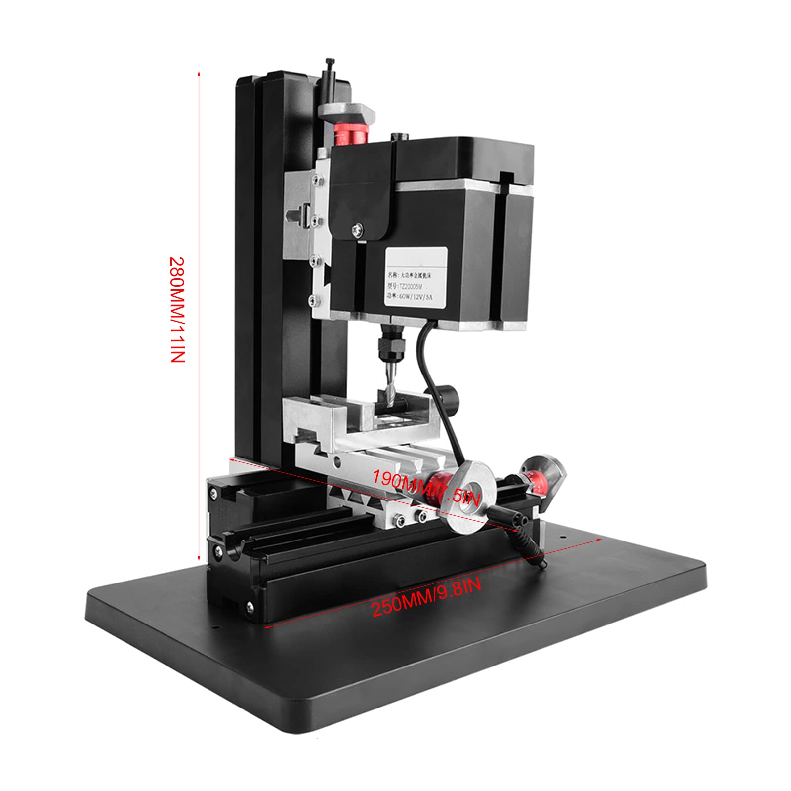 High Precision 60W 12000RPM Metal Lathe & Mini Milling Machine (Model TZ20005M) - Power DIY Tool for Metalworking, Woodworking, Jewelry Making & Industrial Manufacturing | Perfect for Hobbyists, Machinists & Small Workshops