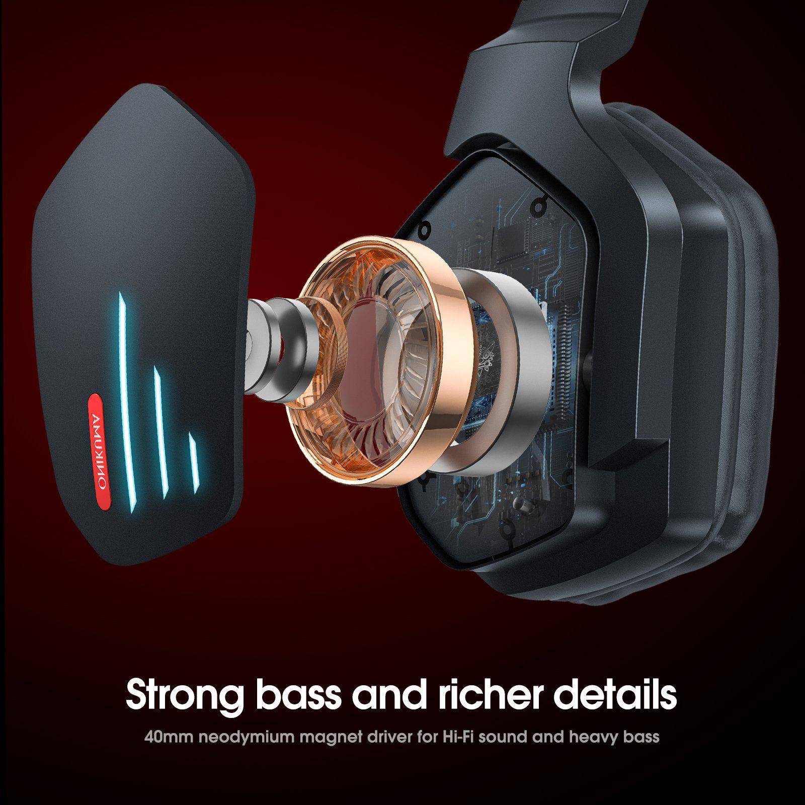 ONIKUMA B60 Wireless Bluetooth Gaming Headset with Microphone - Noise Cancelling Over-Ear Headphones for PC, PS4, Xbox - Perfect for Gaming, Streaming & Online Classes