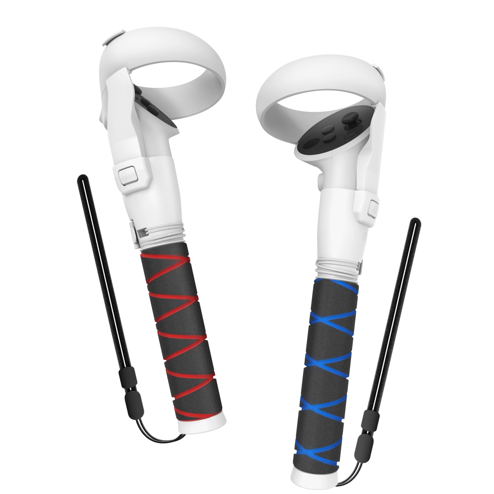 AMVR Upgraded Handle Grips for Oculus Quest 2 & Meta Quest 2 Controllers - VR Controller Extensions for Beat Saber, Gorilla Tag & More | Enhanced Grip for Better VR Gaming Experience | Perfect for Action Games, Fitness VR & Immersive Play