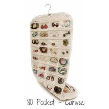 HOUSEHOLD ESSENTIALS 80-Pocket Canvas Hanging Organizer - Space Saving Closet Storage for Shoes, Accessories & Small Items | Perfect for Bedroom, Closet & Dorm Organization