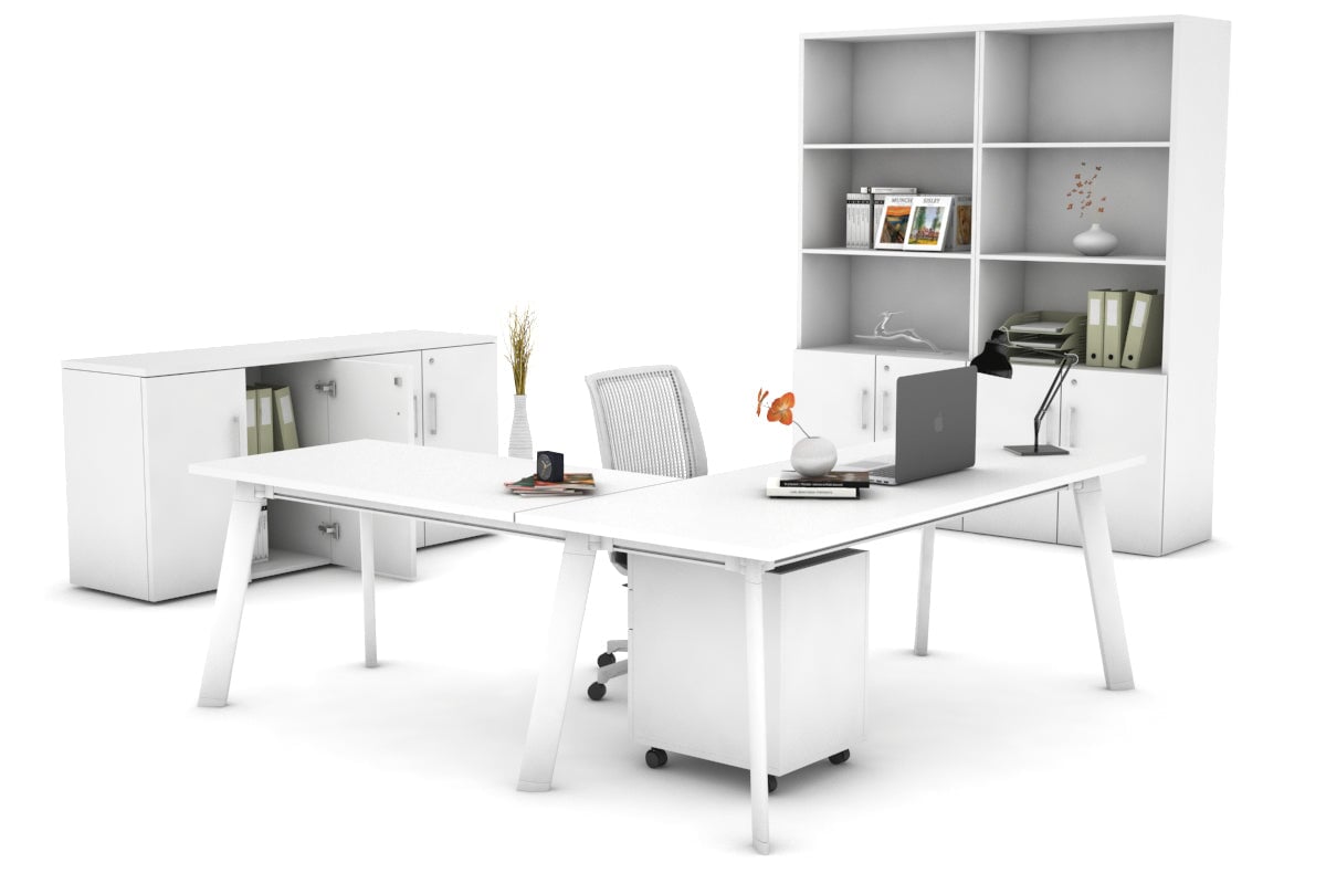Switch Executive Corner Office Desk - 1800L x 1550W with Cable Management | Modern L-Shaped Workstation for Home & Business Offices | Perfect for Conference Rooms, Executive Suites & Professional Workspaces