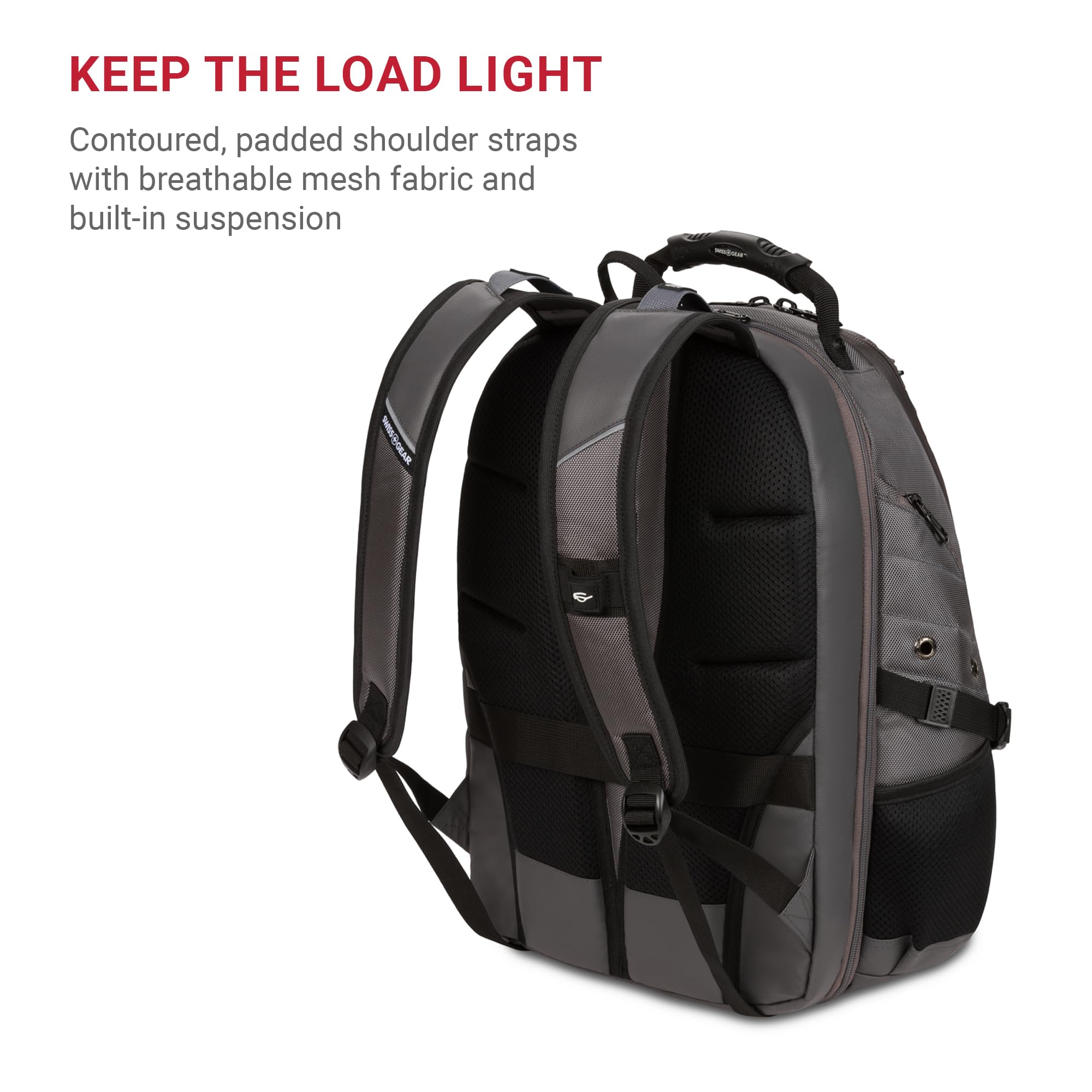 SwissGear 1900 Scansmart TSA Approved 17 Inch Laptop Backpack - Sting Grey Ballistic Nylon - Fits Up to 19 Inch Laptops | Perfect for Business Travel, Airport Security & Daily Commute