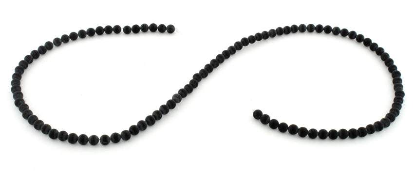 4mm Frosted Blackstone Round Gemstone Beads for Jewelry Making, DIY Crafts, and Bracelet Designs - Natural Stone Beads for Necklaces, Earrings, and Handmade Accessories