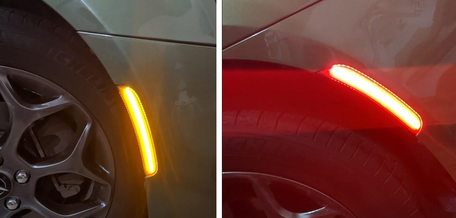 Amber/Red Full LED Side Marker Light Kit for Chrysler 200 - Clear Lens, Durable & Bright - Perfect for Night Driving & Enhanced Vehicle Visibility