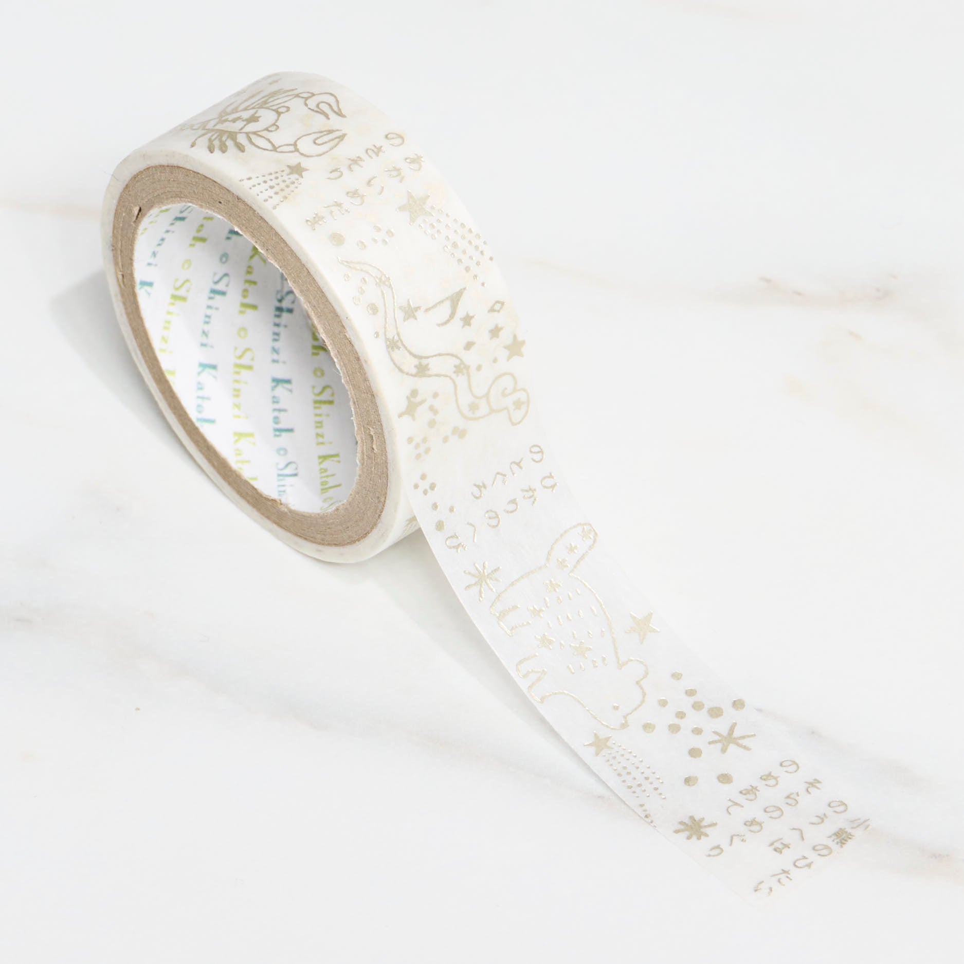 Shinzi Katoh Masking Tape - Miyazawa Kenji Series Silhouette & Seal Design | Decorative Washi Tape for Scrapbooking, Journaling, Gift Wrapping & DIY Crafts