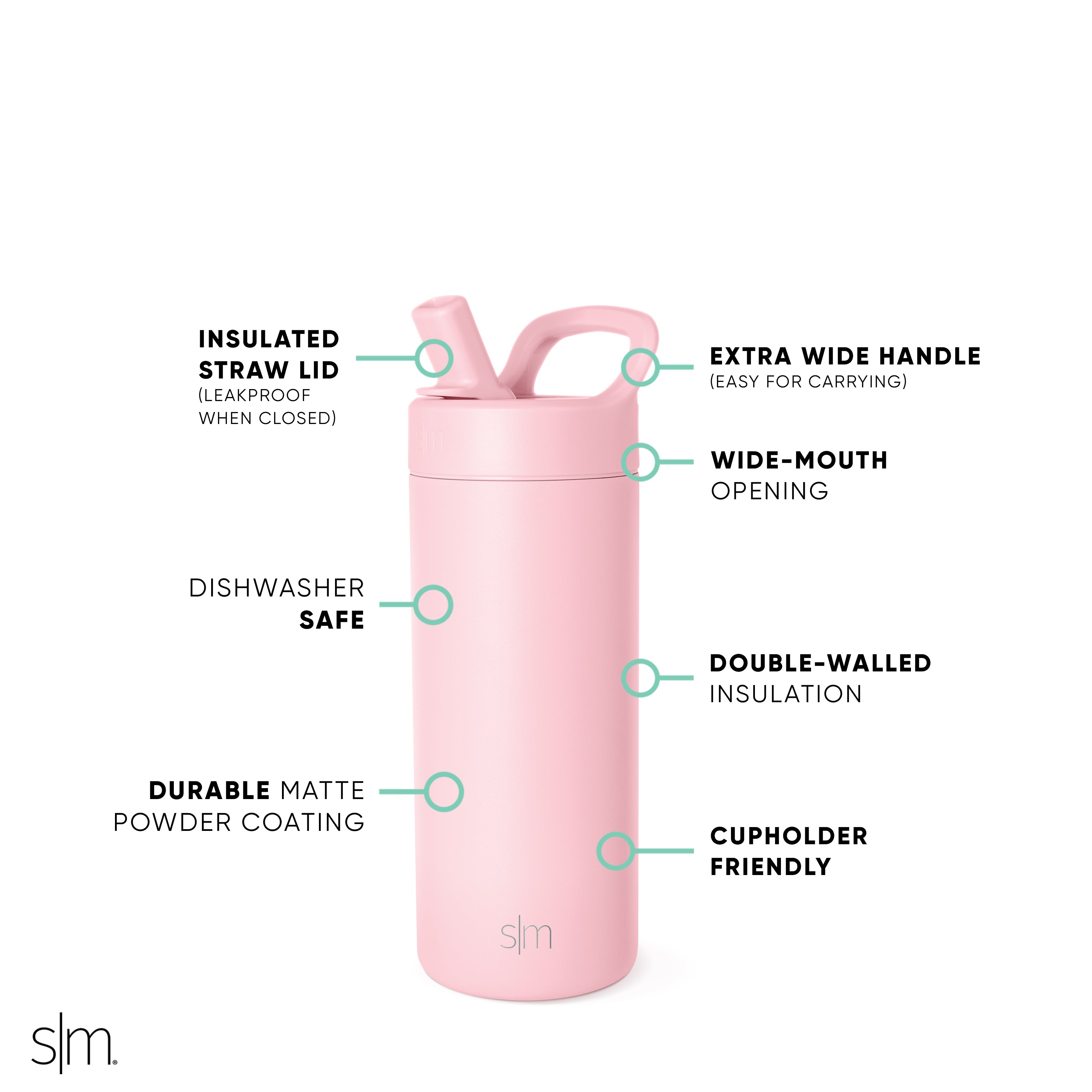 Manual Straw Lid Glass Cup - Reusable & Eco-Friendly Drinking Cup for Smoothies, Coffee, and Iced Tea - Perfect for Home, Office, and Outdoor Activities