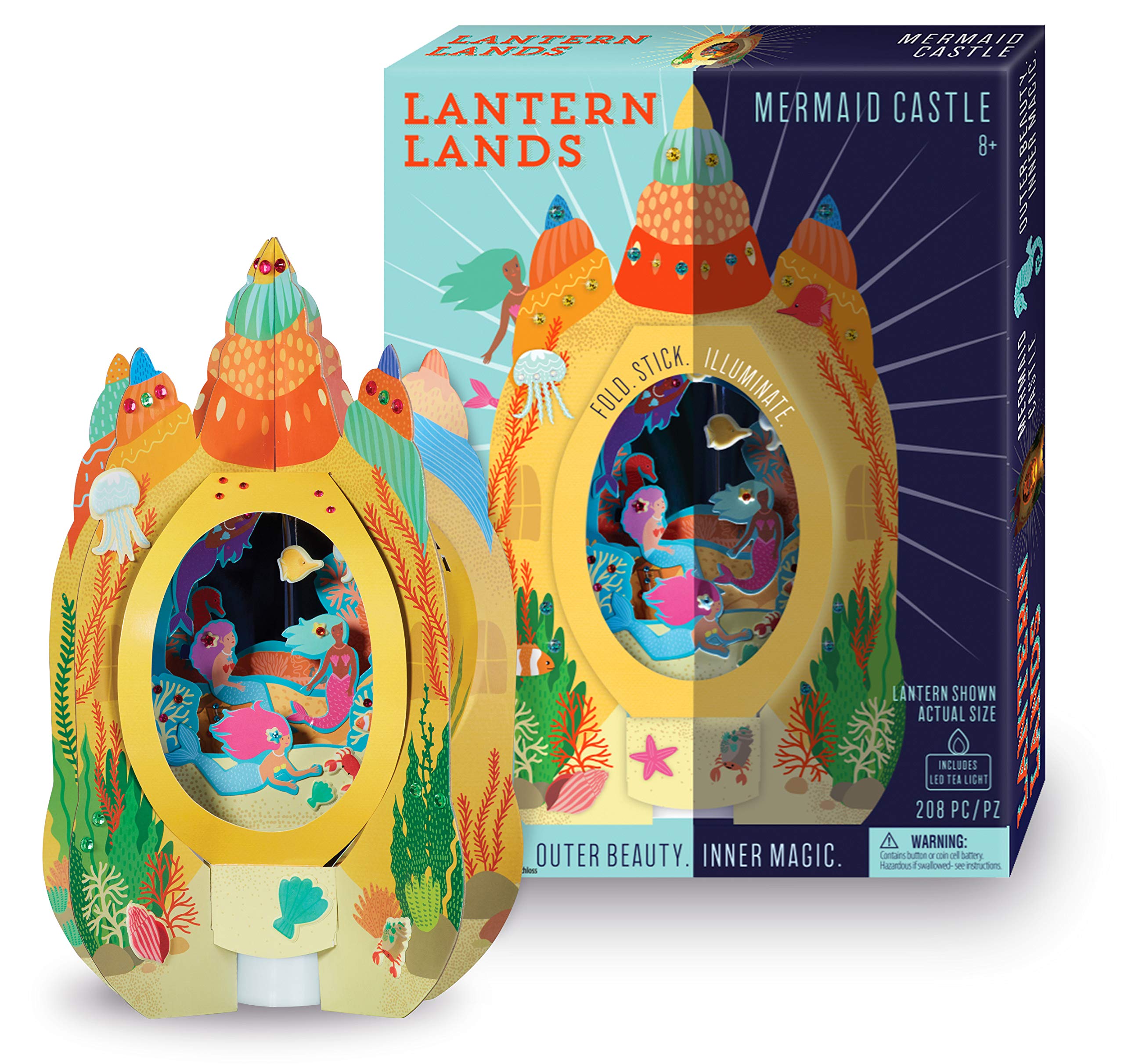 DIY Mermaid Castle Craft Kit - Bright Stripes Lantern Kit for Kids Birthday Party Decorations & Room Decor