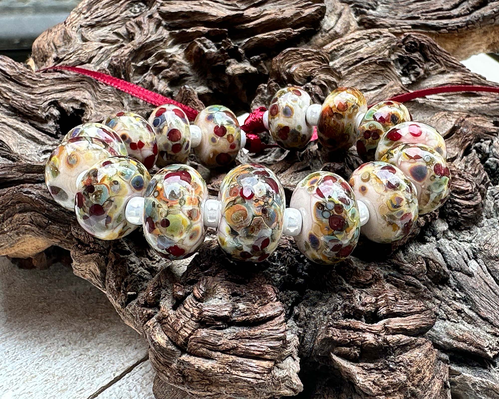 15pcs Genuine Garnet Stone Graduated Lampwork Beads Set - 6-12mm Round Beads for Jewelry Making, DIY Bracelets & Necklaces - Natural Gemstone Beads for Crafting, Gifts & Spiritual Healing