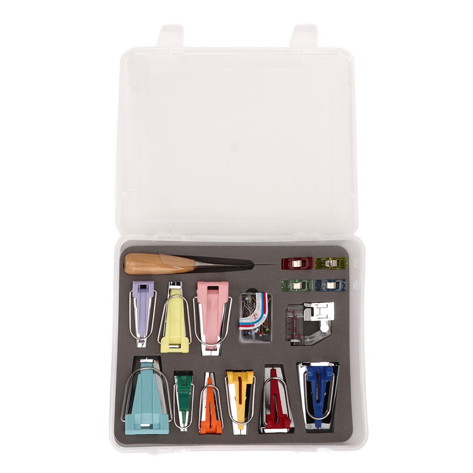 ASixxSix 9-Size Bias Tape Maker Kit with Sewing Clips, Awl, Binding Foot & Pins - DIY Fabric Binding Tool for Sewing, Quilting & Garment Making - Perfect for Dressmaking, Home Decor & Craft Projects
